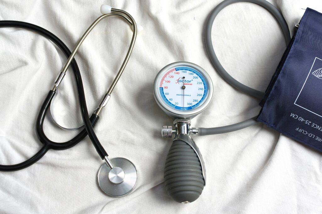 Stethoscope and blood pressure monitor